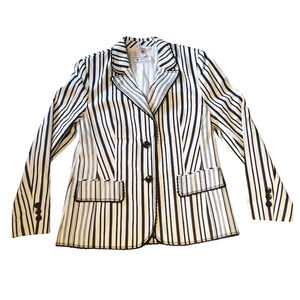 Basler Blazer Striped Nautical Preppy Coastal Old Money Quiet Luxury Embroidery